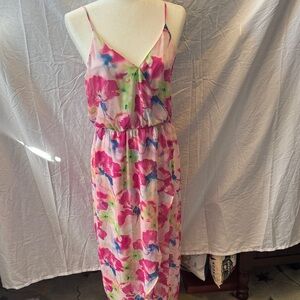 Lush Vibrant Floral Midi Dress